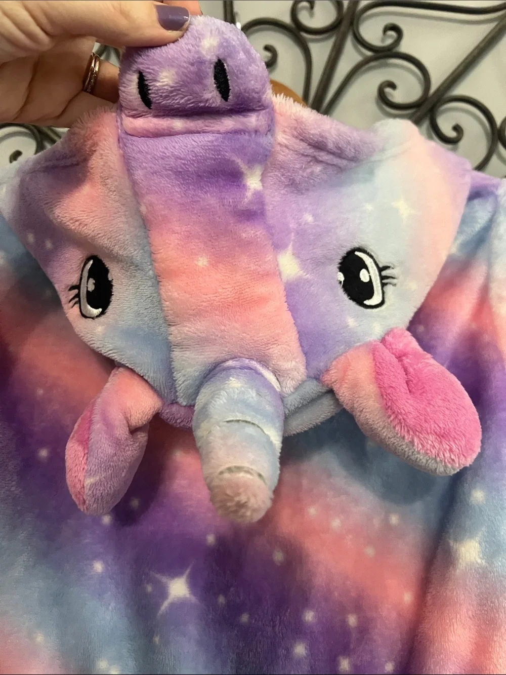 Kids Plush Unicorn Hooded Robe in Pastel Lavender and Pink NWOT